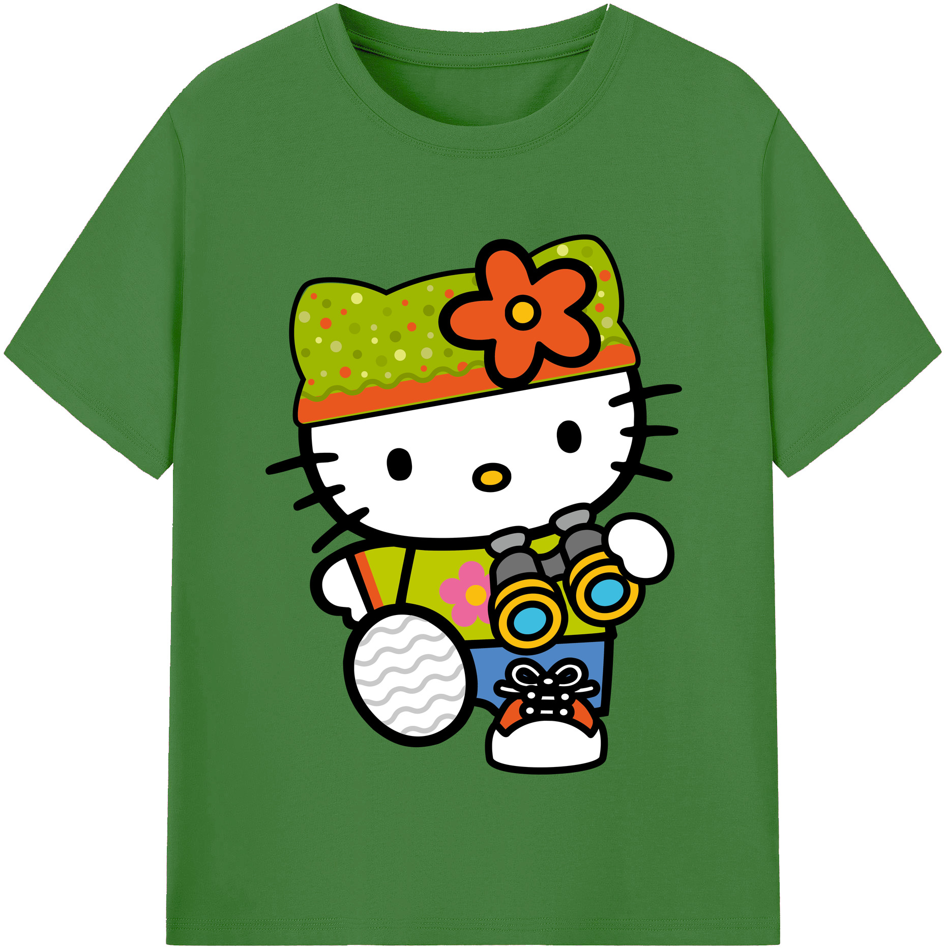 （画像用） Hello Kitty ハローキティ レディースカジュアルプリントTシャツ（綿100％）